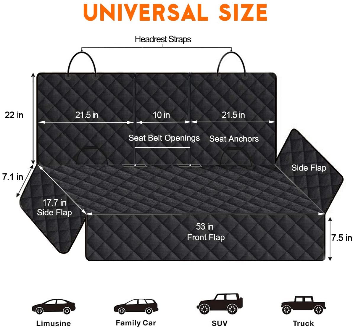 Waterproof Dog Car Seat Cover – Non-Slip Back Seat Protector for Dogs