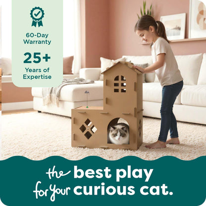 Interactive Cat Scratcher with Catnip & Balls – 2-in-1 Scratching Pad + Toy for Indoor Cats