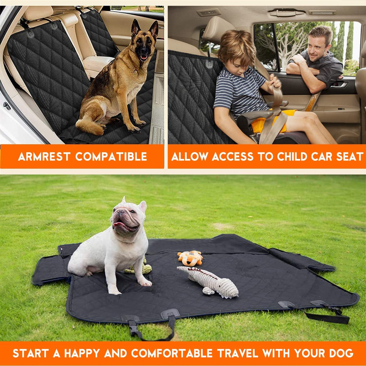 Waterproof Dog Car Seat Cover – Non-Slip Back Seat Protector for Dogs