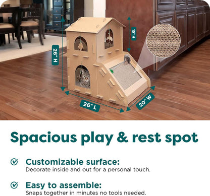 Interactive Cat Scratcher with Catnip & Balls – 2-in-1 Scratching Pad + Toy for Indoor Cats