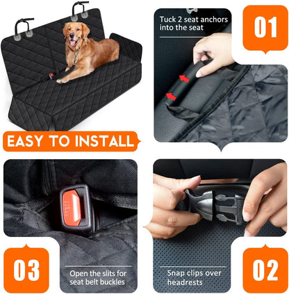 Waterproof Dog Car Seat Cover – Non-Slip Back Seat Protector for Dogs